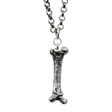 Femur Bone Pendant - Sterling Silver Jewellery - Gothic Necklace
